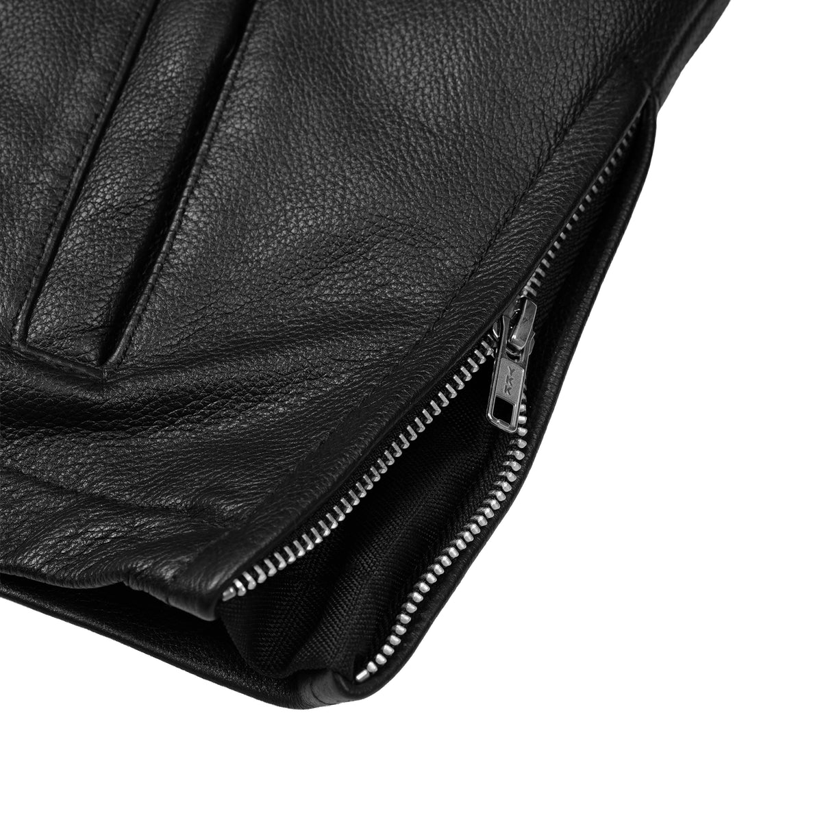 Men's Black Sporty Cruiser Leather Jacket - view 5