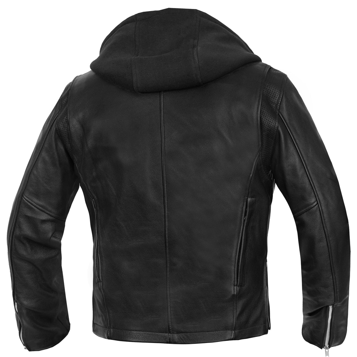 Men's Black Sporty Cruiser Leather Jacket - view 2