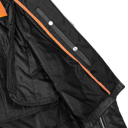 Men's Black Sporty Cruiser Leather Jacket - view 7