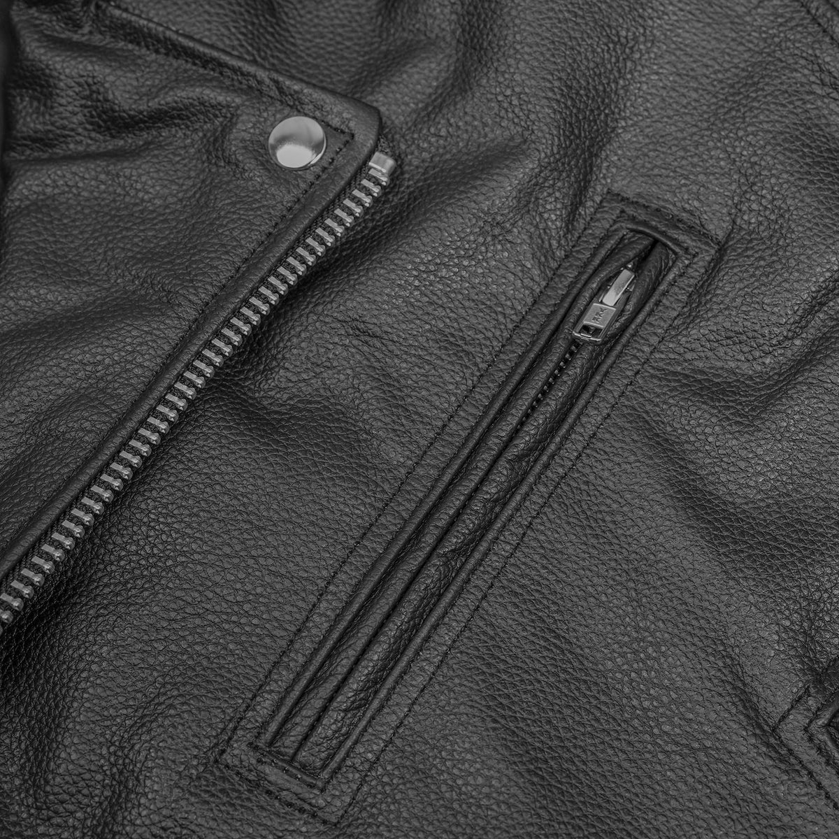 Classic Star Black Men's Leather Motorcycle Jacket – Adjustable Fit - view 10
