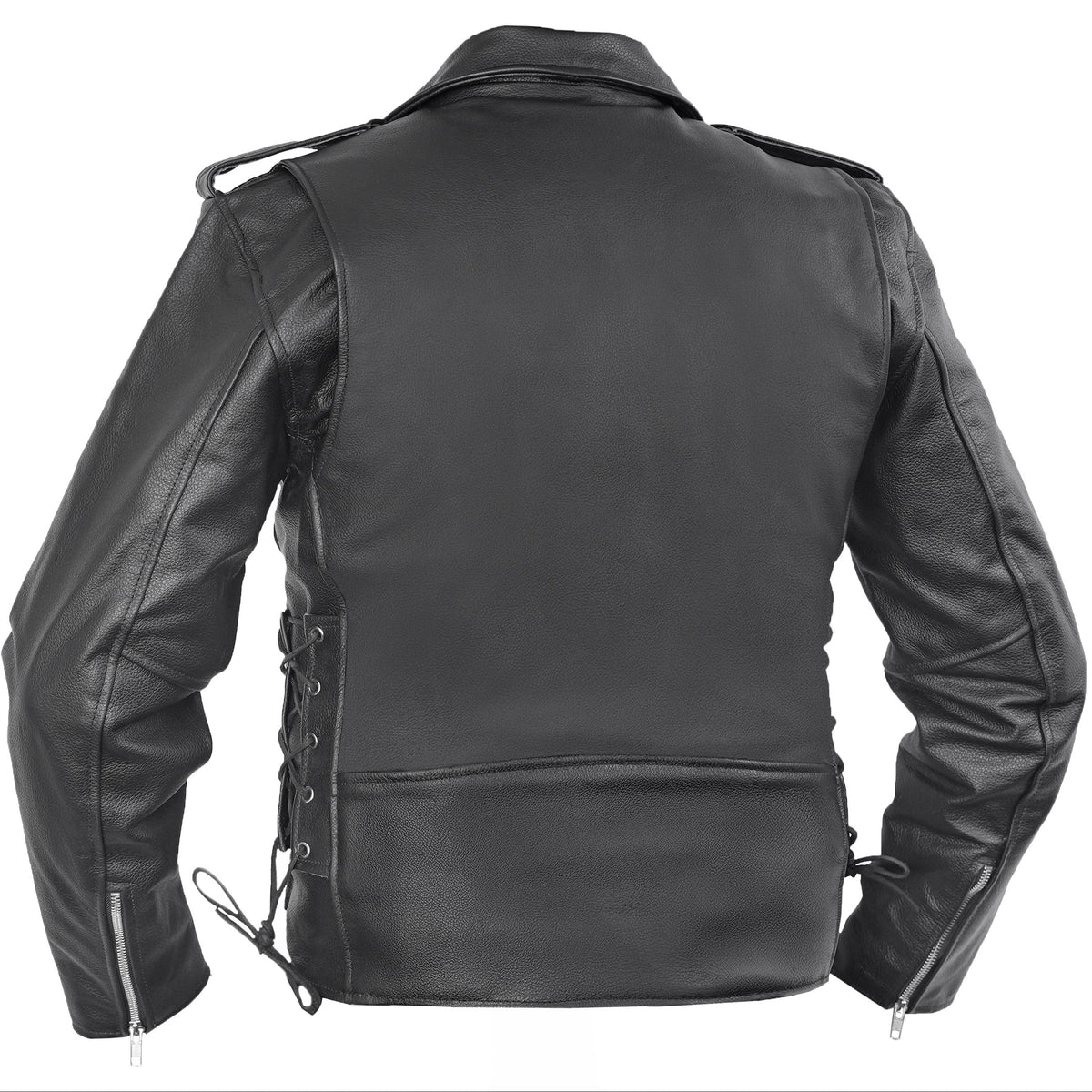 Classic Star Black Men's Leather Motorcycle Jacket – Adjustable Fit - view 2