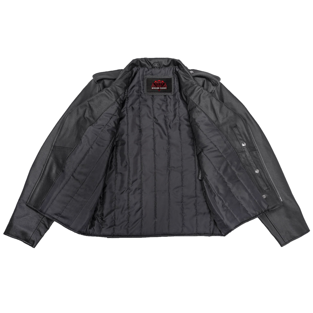 Classic Star Black Men's Leather Motorcycle Jacket – Adjustable Fit - view 5