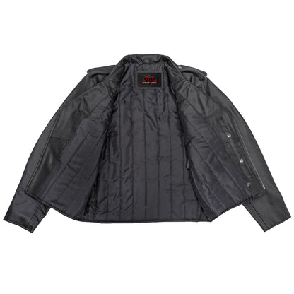 Classic Star Black Men's Leather Motorcycle Jacket – Adjustable Fit - view 5
