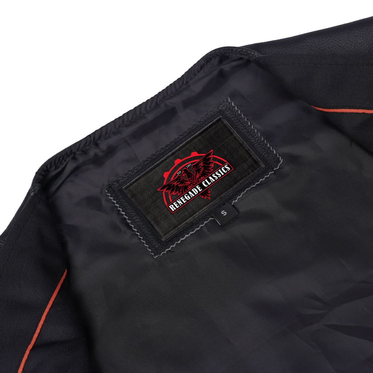 Clubster Men's Black Milled Cowhide Side Lace Motorcycle Leather Vest - view 7