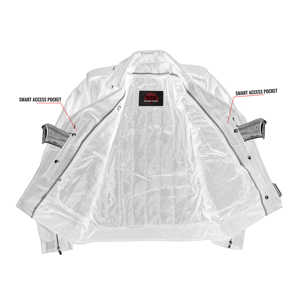Men's Classic Plain Side Police Style M/C Jacket - TALL - view 5