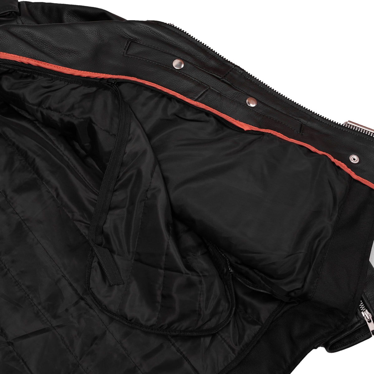 Men's Classic Plain Side Police Style M/C Jacket - TALL - view 8