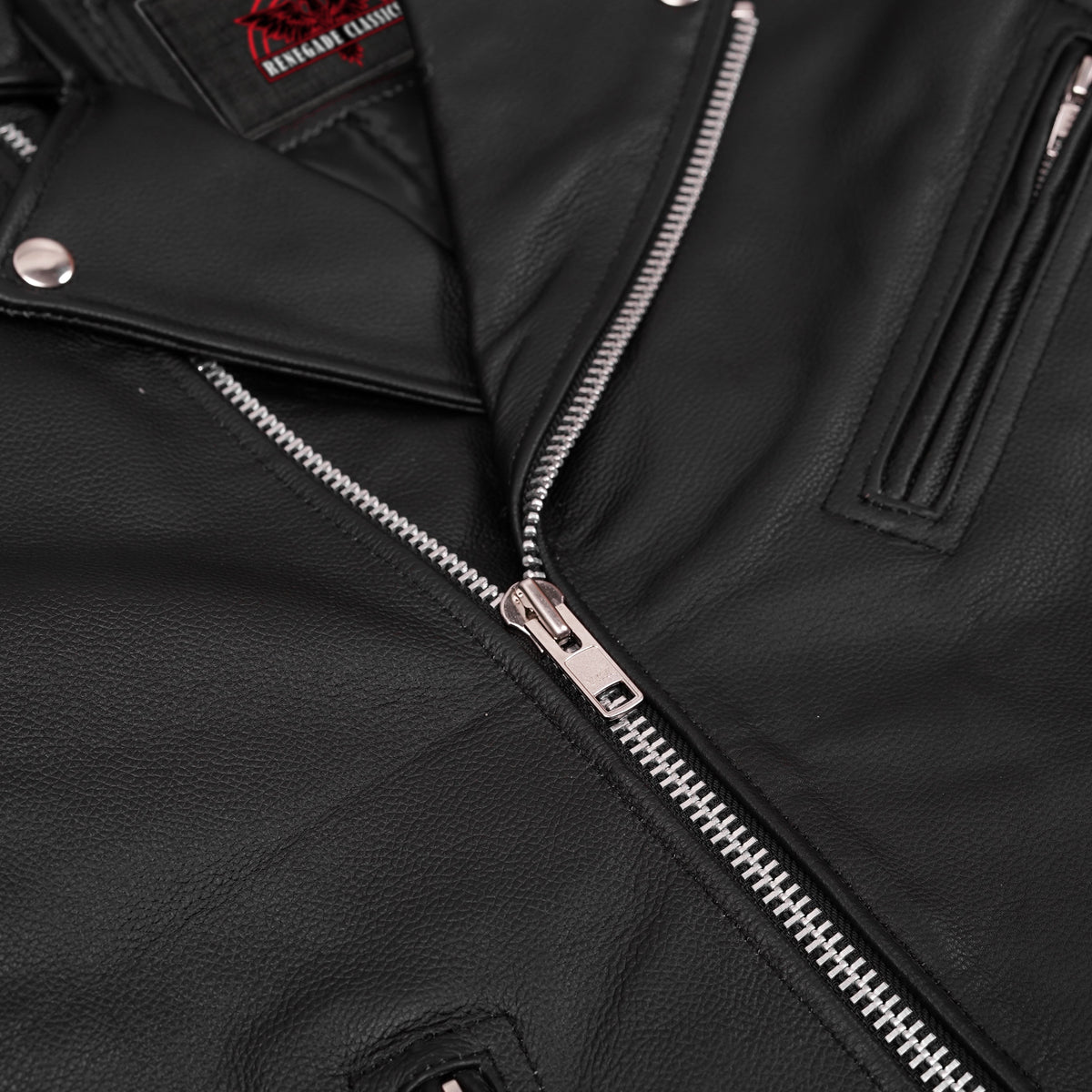Men's Classic Plain Side Police Style M/C Jacket - TALL - view 10