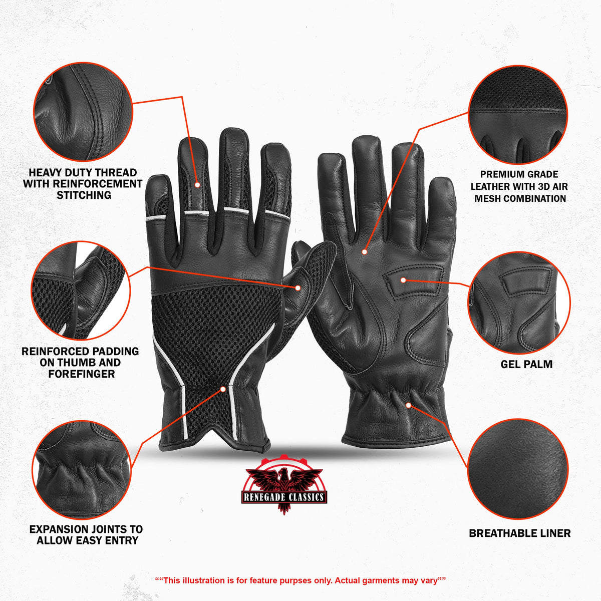 Leather / Mesh Summer Glove - view 3