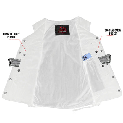 Women's Denim Longer Body ¾ Vest - Side Laces