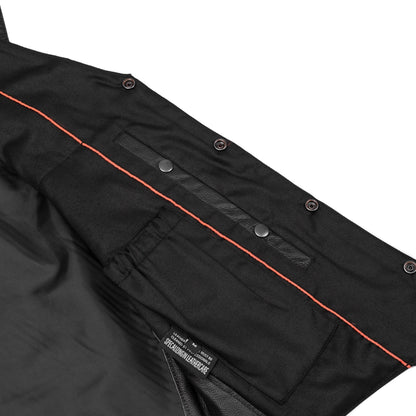Men's Traditional Leather Motorcycle Vest - Black