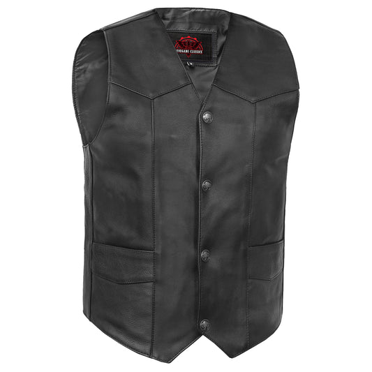 Men's Single Back Panel motorcycle vest