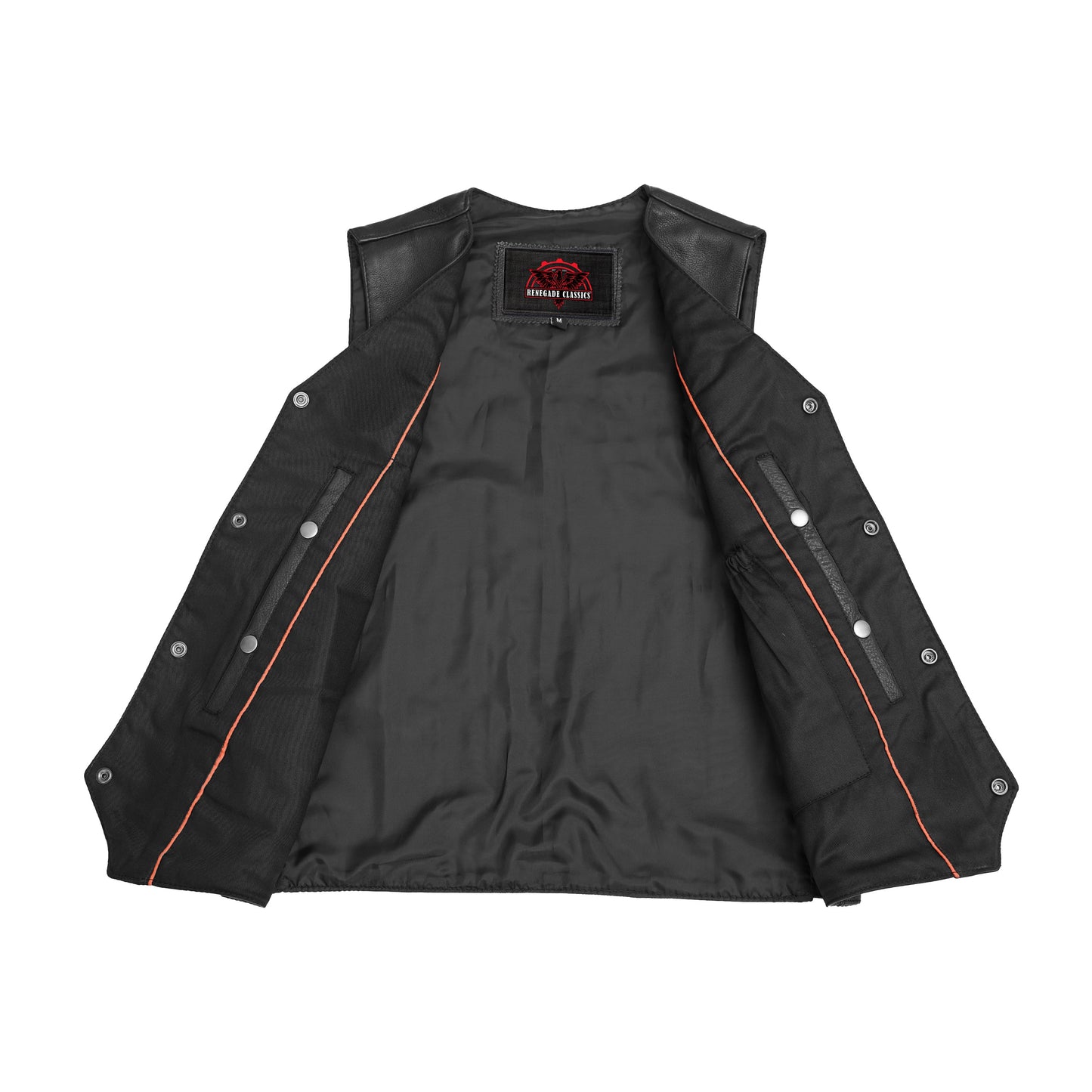 Men's Single Back Panel motorcycle vest