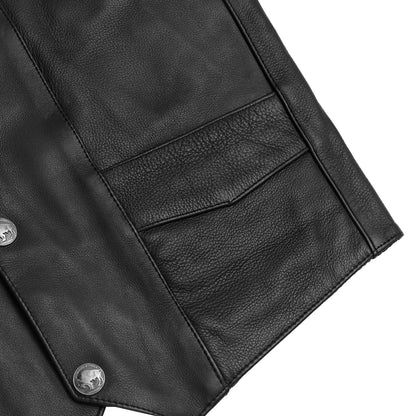 Men's Single Back Panel motorcycle vest