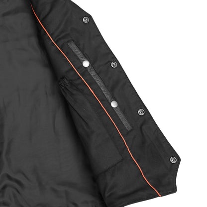 Men's Single Back Panel motorcycle vest