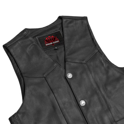 Men's Single Back Panel motorcycle vest