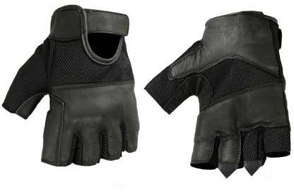 Leather/ Mesh Fingerless Glove