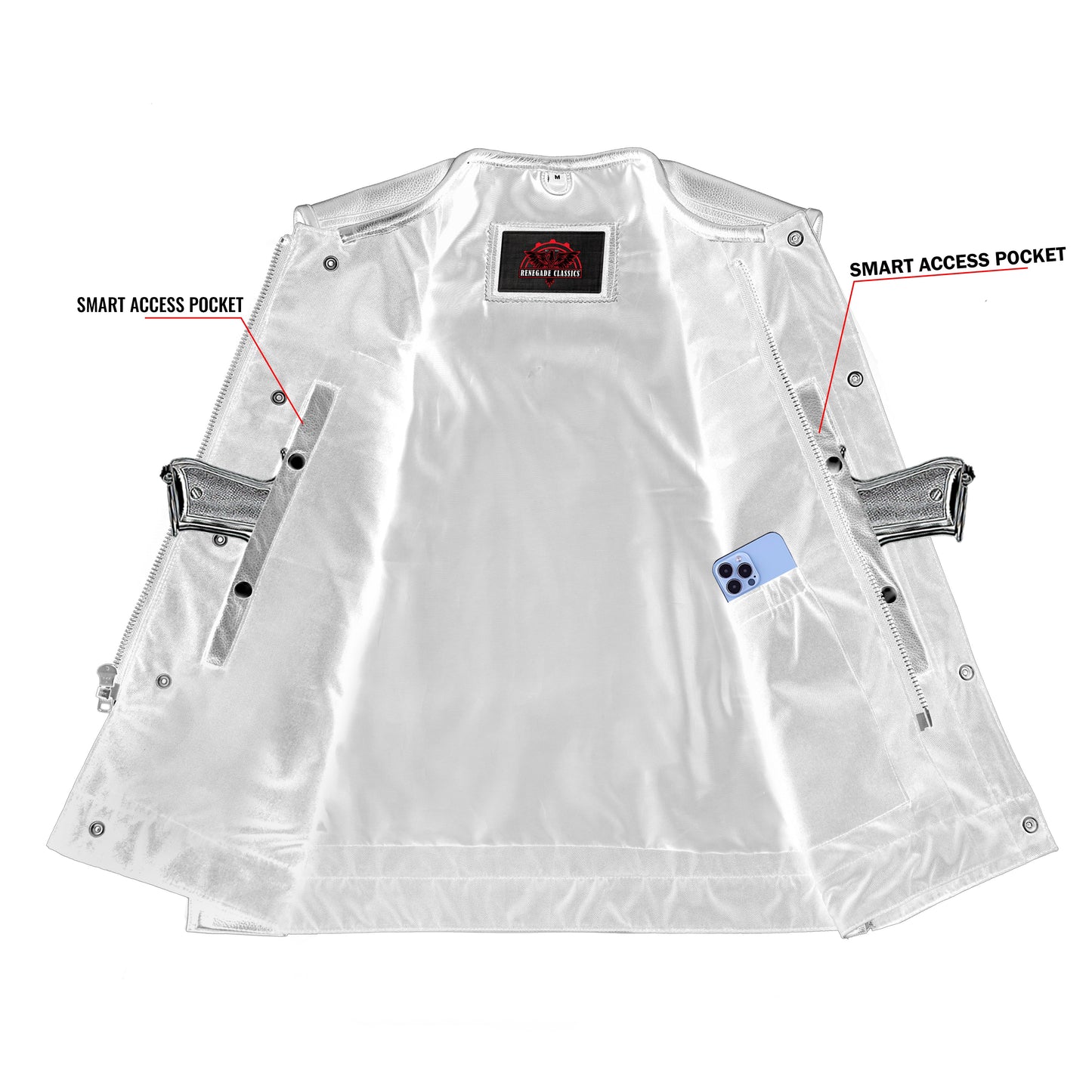 Eclipse Black Motorcycle Vest - Hidden Smart Access Pockets & Durable Lining