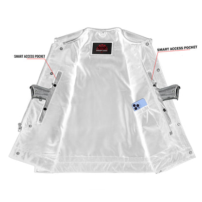 Eclipse Black Motorcycle Vest - Hidden Smart Access Pockets & Durable Lining