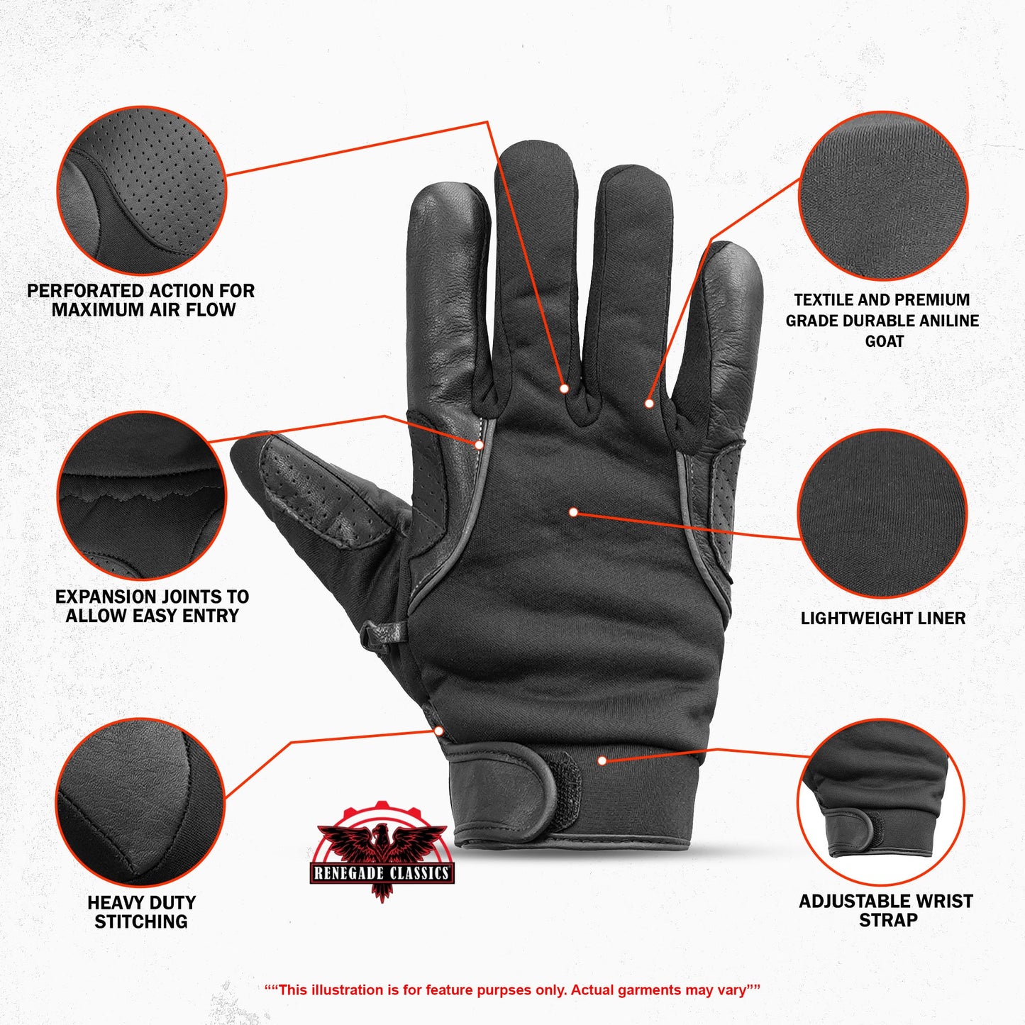Leather/ Textile Lightweight Glove