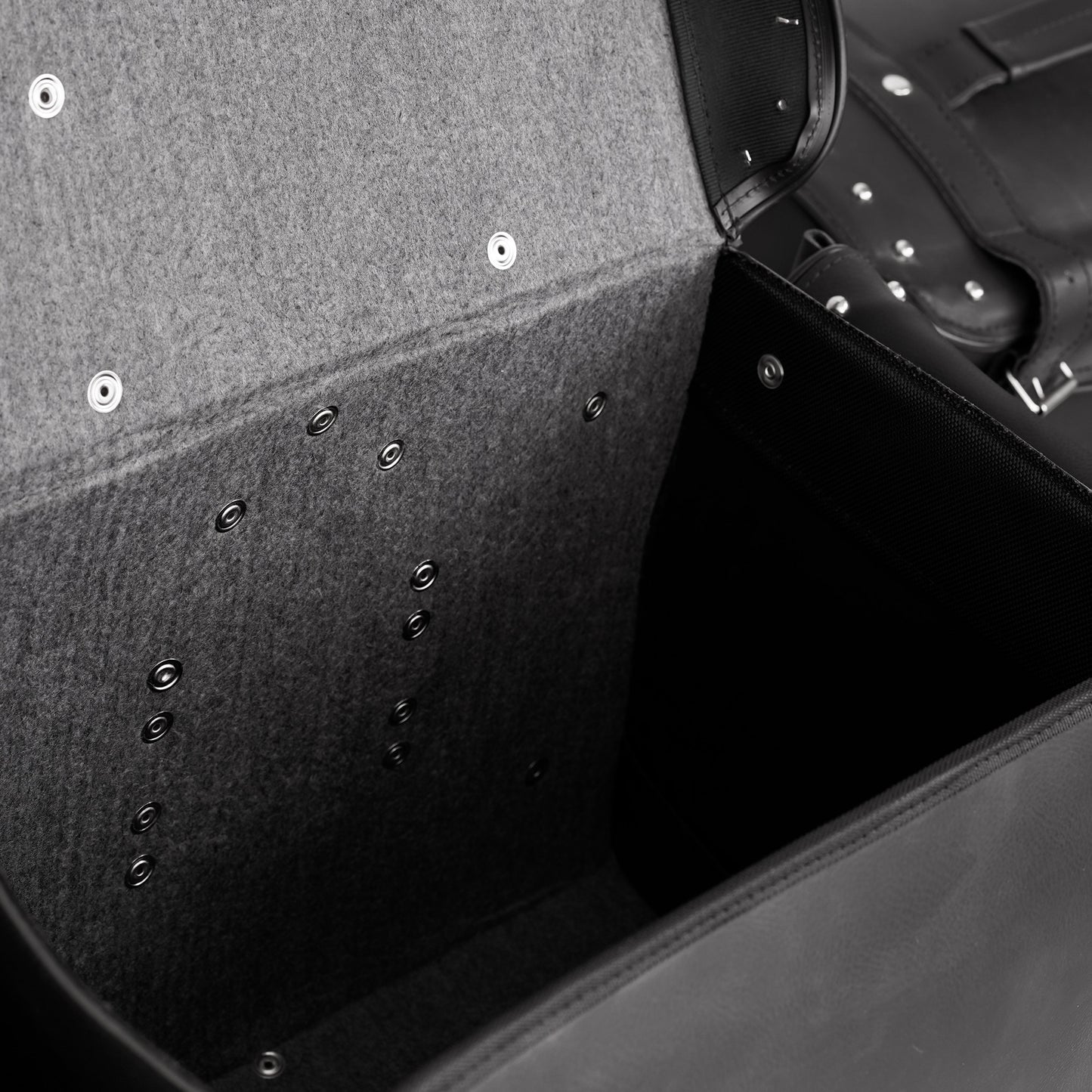 Leather Black PVC Large 4 Piece Motorcycle Touring Tail Bag wi