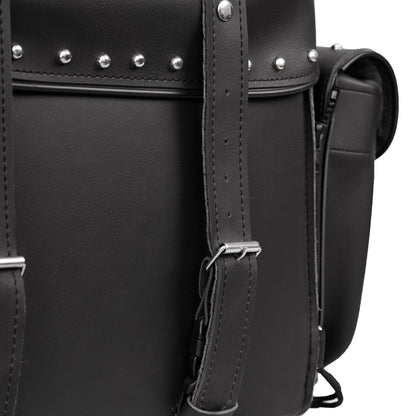 Leather Black PVC Large 4 Piece Motorcycle Touring Tail Bag wi