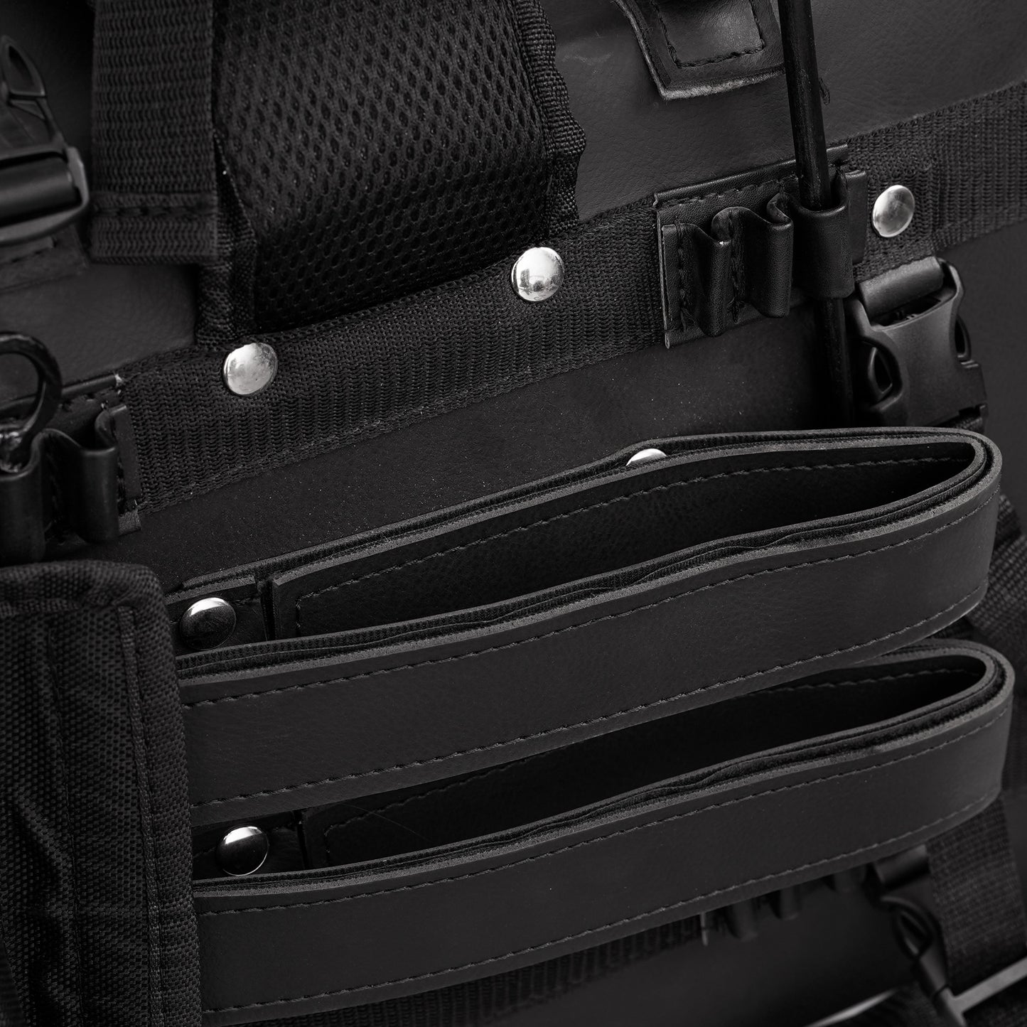 Leather Black PVC Large 4 Piece Motorcycle Touring Tail Bag wi