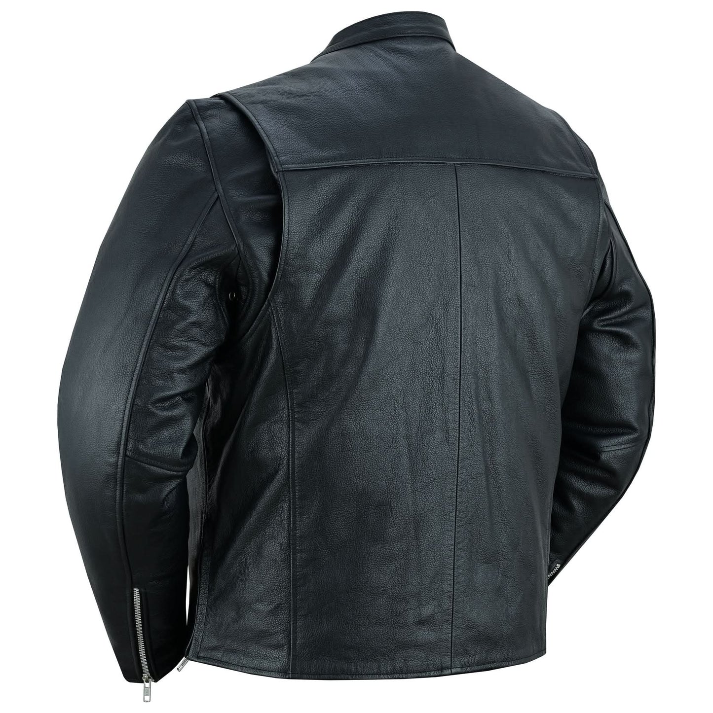 Men's Classic Black Scooter Leather Jacket