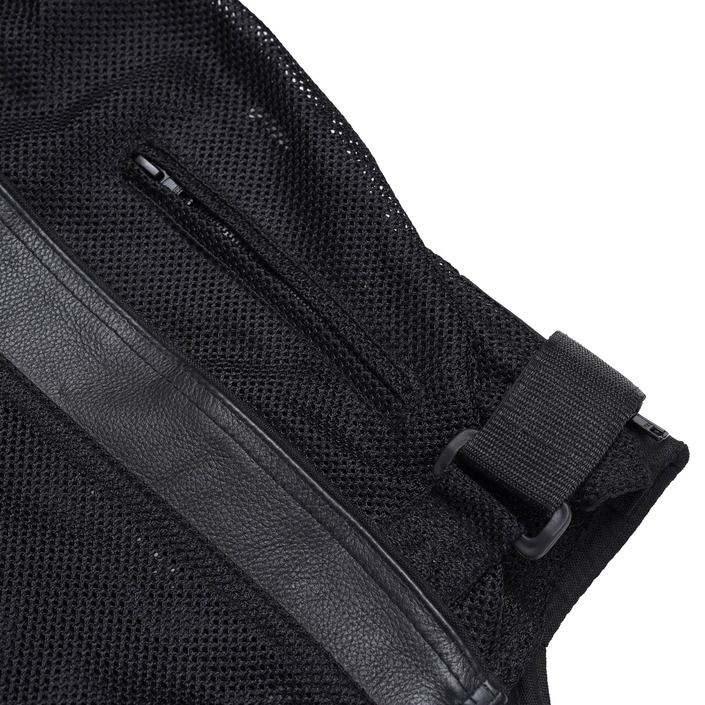 Mens Leather & Mesh Motorcycle Jacket  – Waterproof Liner