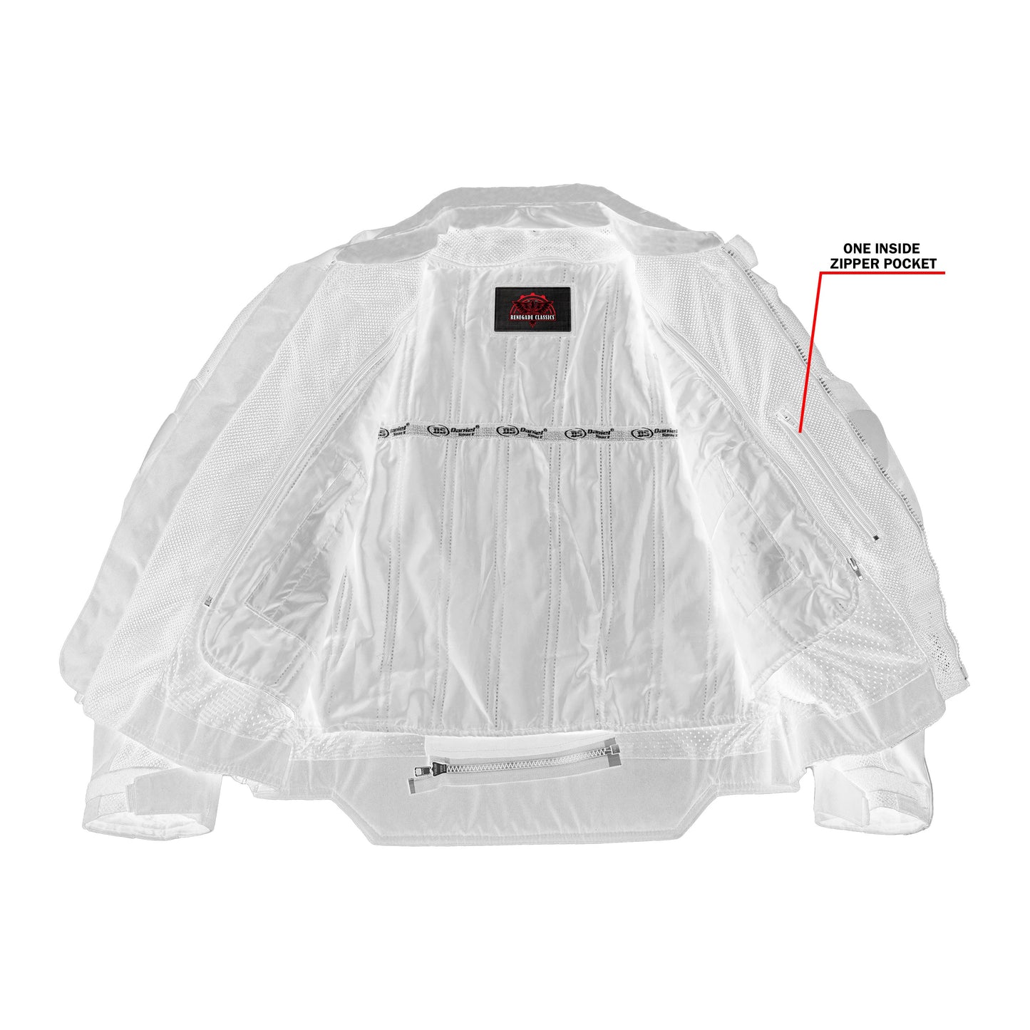 Mens Leather & Mesh Motorcycle Jacket  – Waterproof Liner