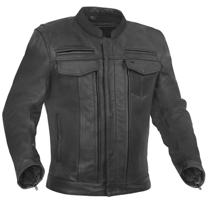 Men's Black Utility Style Motorcycle Jacket