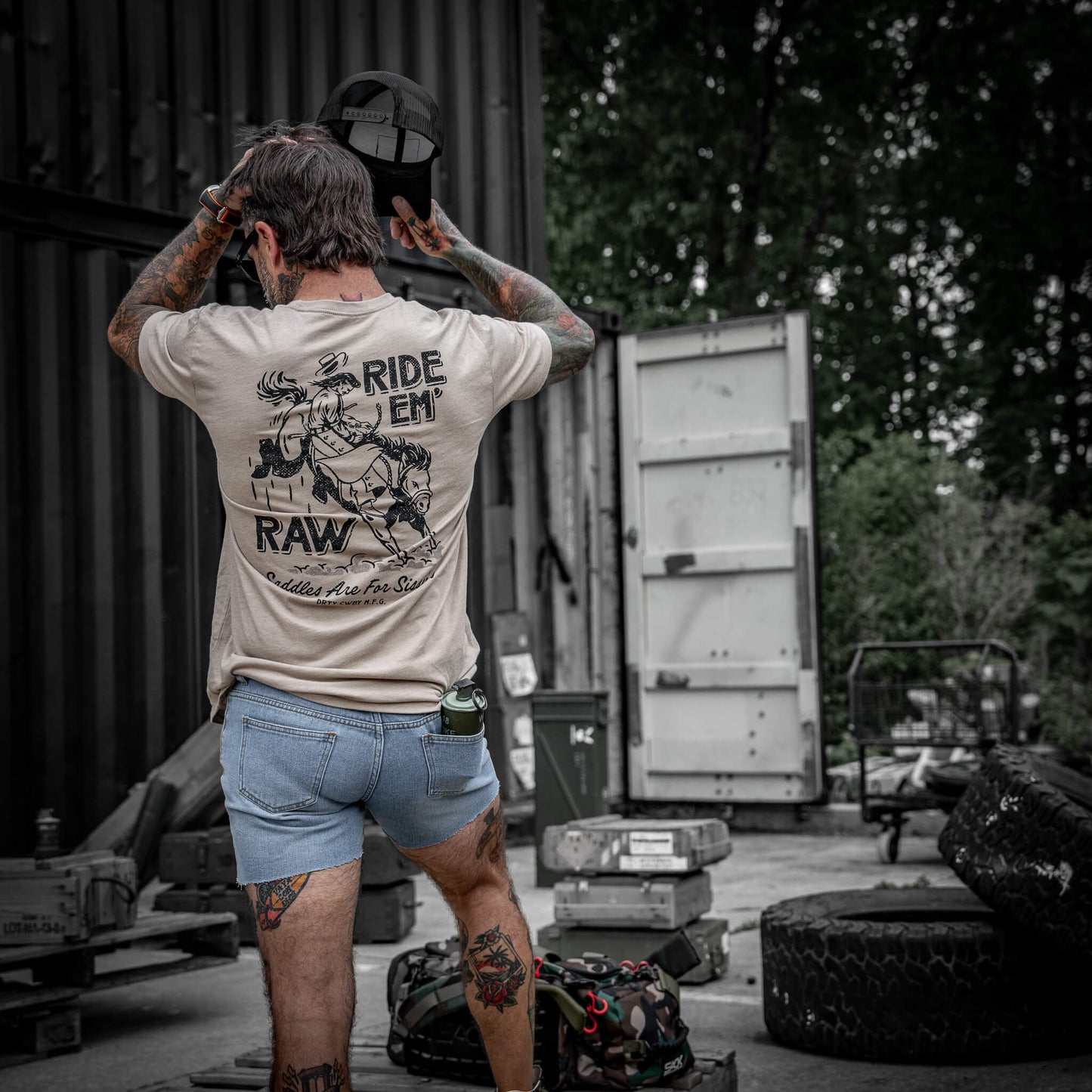 Ride 'Em Raw - Saddles Are For Sissy's Men's T-Shirt