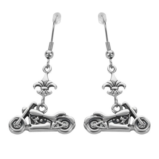 SK1634 Motorcycle Fleur De Lis French Wire Stainless Steel Biker