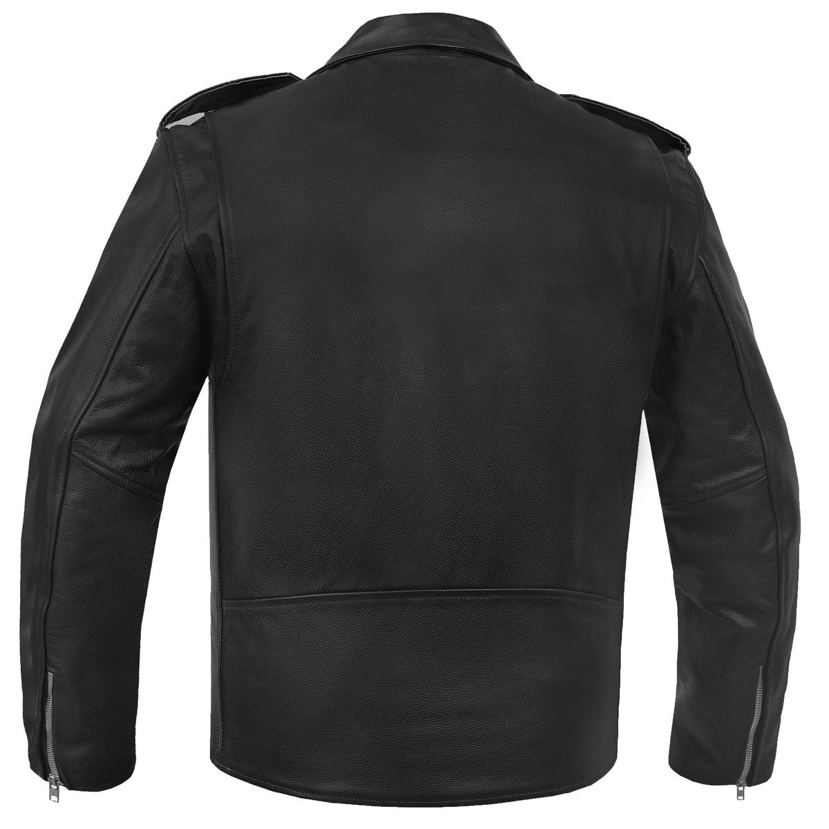 Dawn Rider Men's Premium Black Leather Motorcycle Jacket - view 2