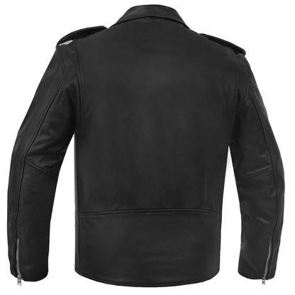 Dawn Rider Men's Premium Black Leather Motorcycle Jacket - view 2