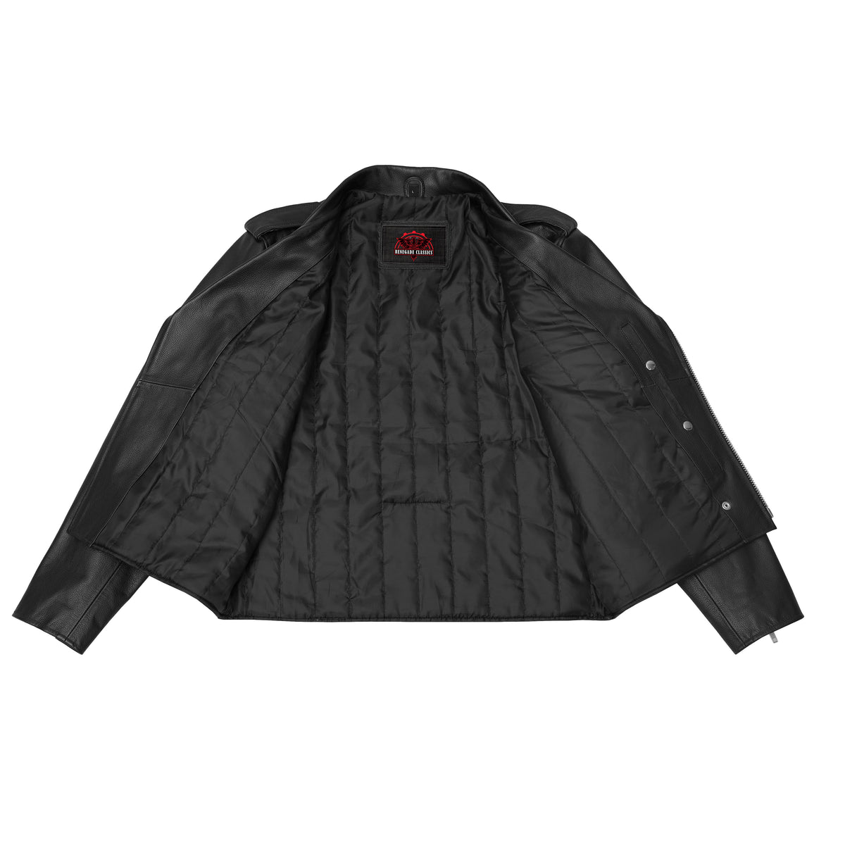 Dawn Rider Men's Premium Black Leather Motorcycle Jacket - view 3