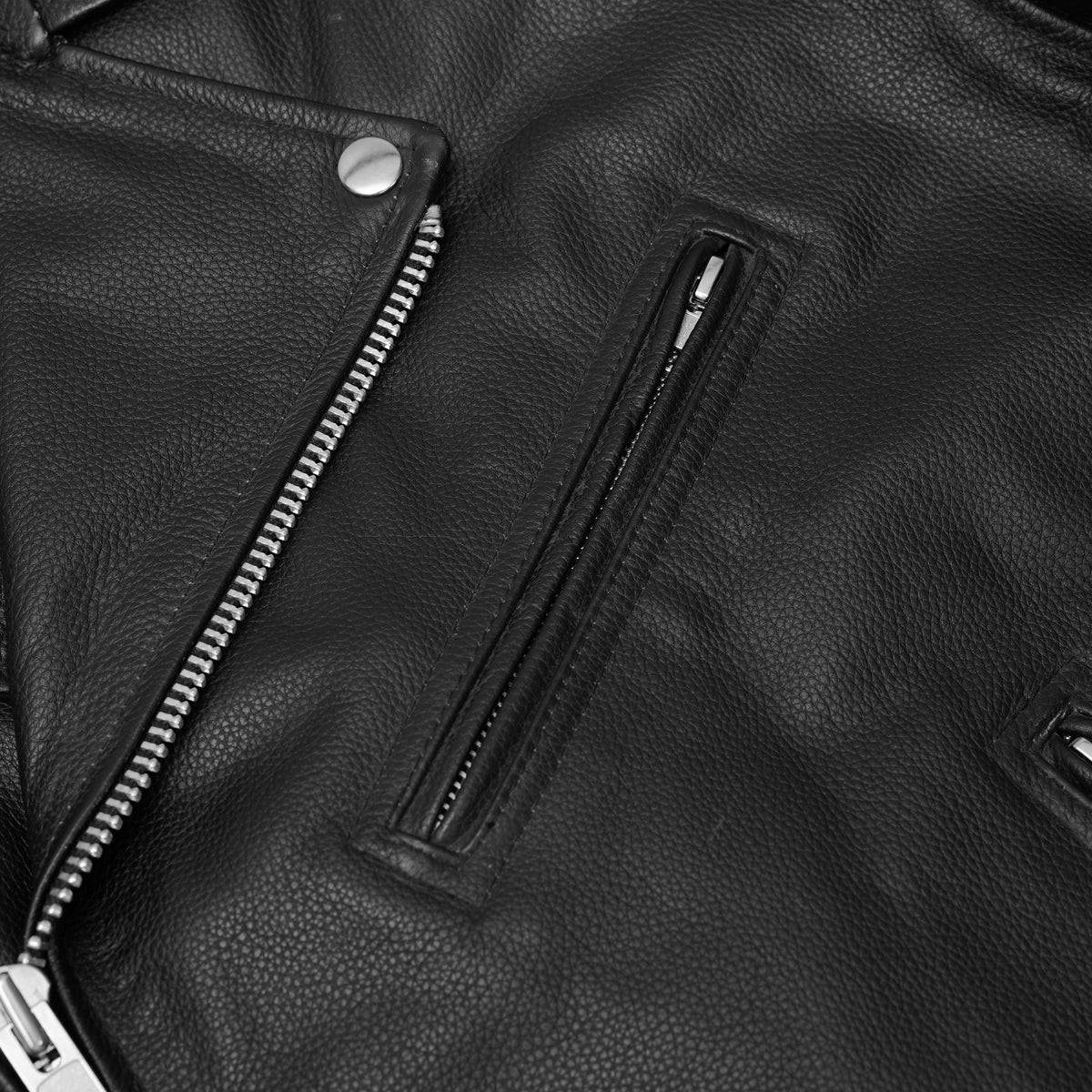 Dawn Rider Men's Premium Black Leather Motorcycle Jacket - view 4