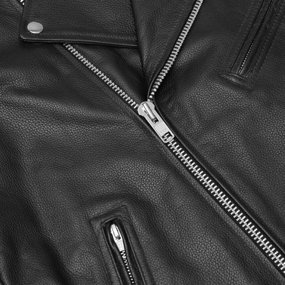 Dawn Rider Men's Premium Black Leather Motorcycle Jacket - view 5