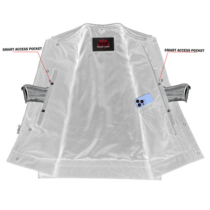 Men's AM Black Cowhide Leather Motorcycle Vest - view 5