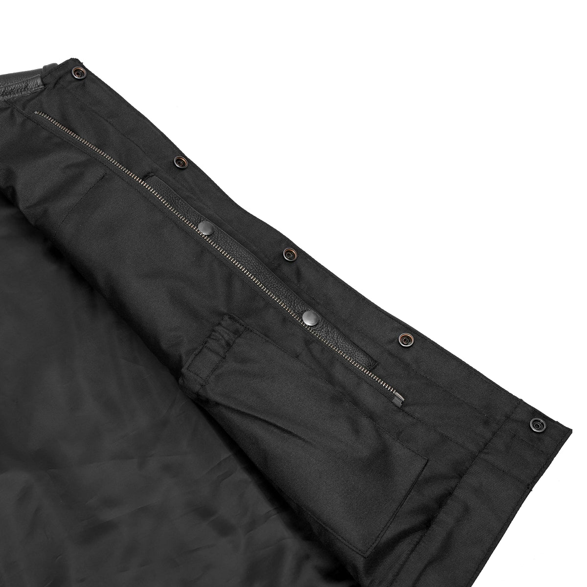 Men's AM Black Cowhide Leather Motorcycle Vest - view 10