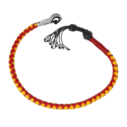 Dream Apparel Get Back Whip Yellow/Red with Monkey Fist & Skulls 42" Long