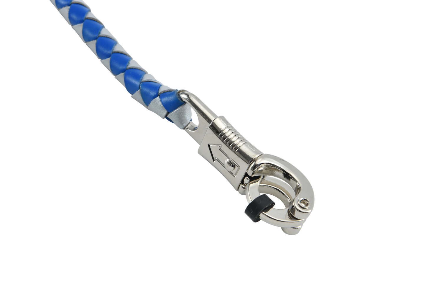 Dream Apparel Blue And Silver Hand-Braided Leather Get back Whip with Blue Ball - 36" Length