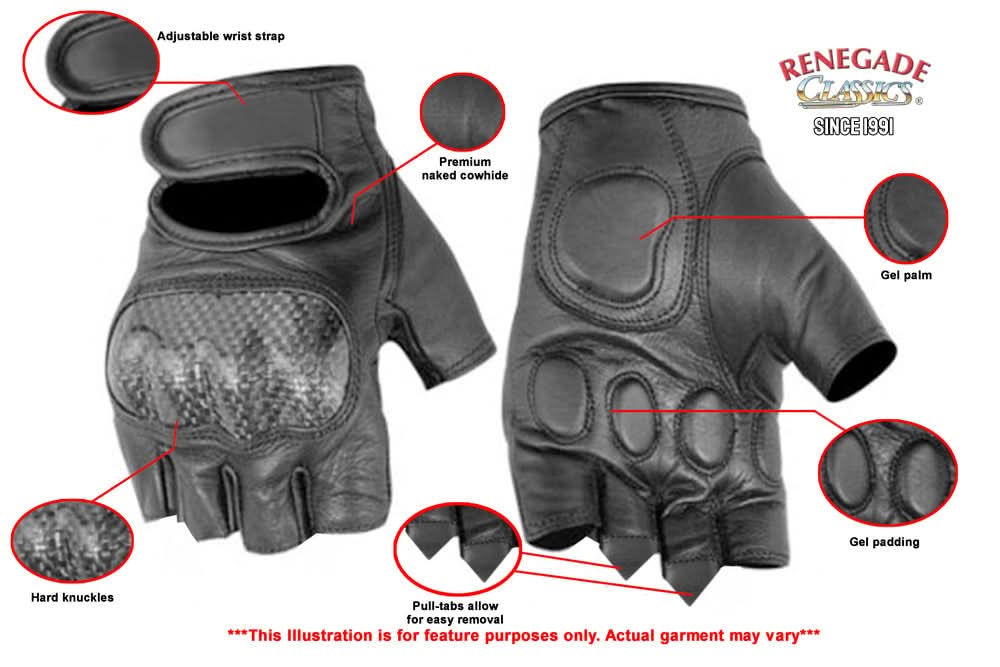 ForceGuard Men's leather Fingerless gloves - view 2