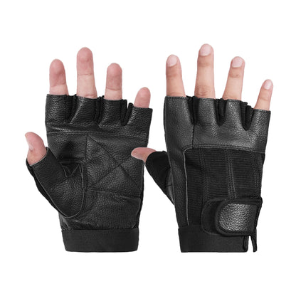 Leather / Mesh Fingerless Glove