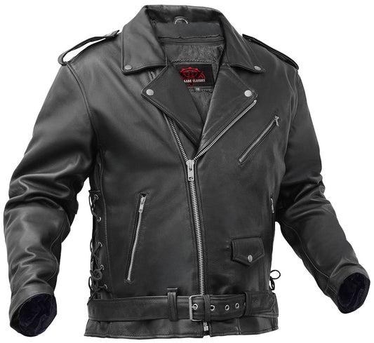Freedom Rider Black Men's Leather Jacket – Eagle Embossed