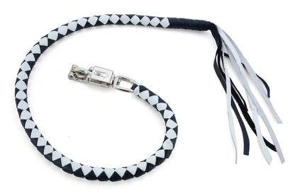 GBW24 Leather Biker Whip-White/Black