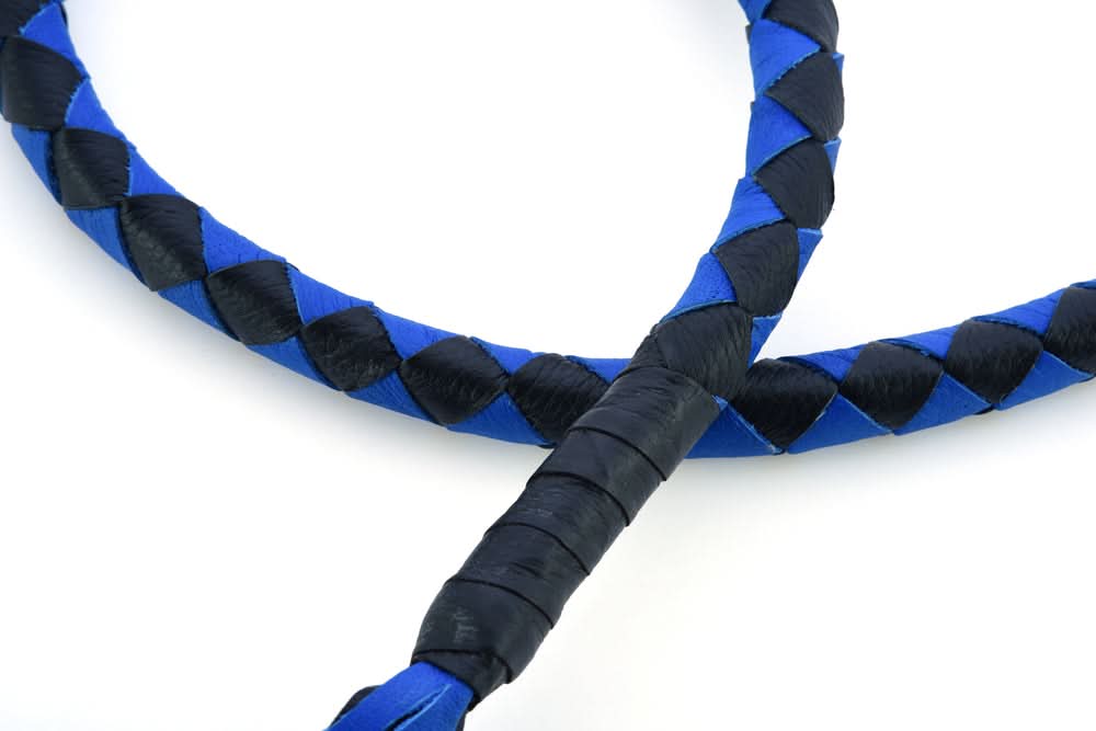 GBW25 Leather Biker Whip-Blue/Black