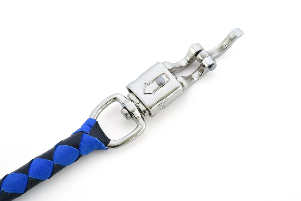 GBW25 Leather Biker Whip-Blue/Black