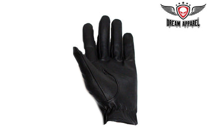 Lined Leather Motorcycle Gloves With Zipper