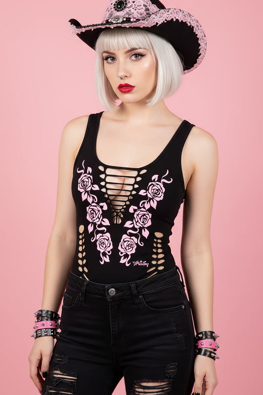 Deadly Rose Festival Slashed Tank Top