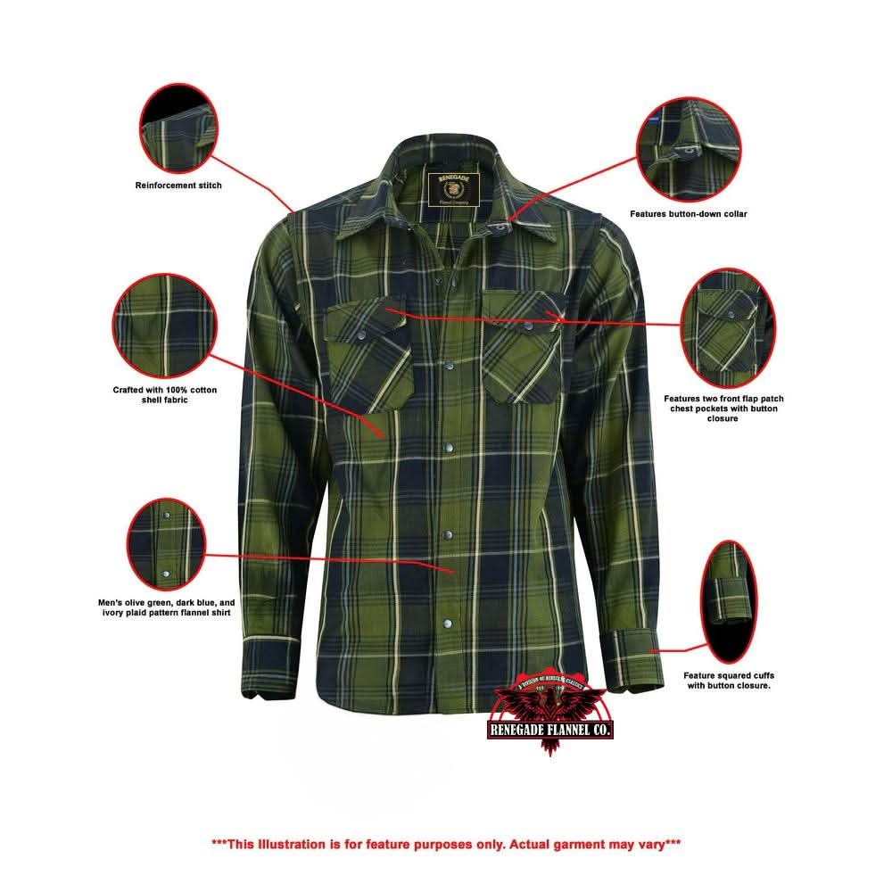 Green forest Men's Outdoor Green Flannel Shirt - view 2